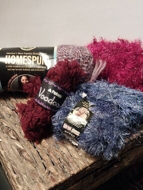 Homespun & Voodoo Yarn Bundle - Blue, Burgundy, Lavender